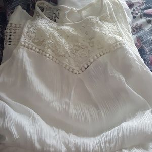 Boho white summer dress